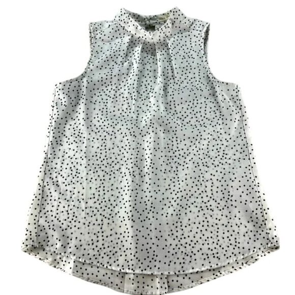 Miss Love Tops - Miss Love Tank Top Black and White Polka Dot Size L 100% Polyester